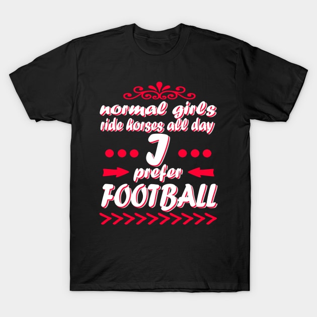 American football girl tight end receiver T-Shirt by FindYourFavouriteDesign